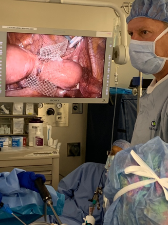 Figure 4: Dr. Miklos performs the hysteropexy