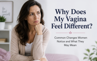 Woman speaking with a urogynecologist about changes in how her vagina feels due to childbirth, menopause, pelvic organ prolapse, or vaginal laxity.