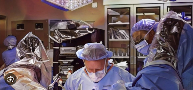 Dr. John Miklos performing advanced urogynecologic and complex pelvic reconstructive surgery in the operating room