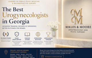 Illustration highlighting fellowship-trained urogynecologists in Georgia with expertise in pelvic organ prolapse, urinary incontinence, and female pelvic medicine near Atlanta.