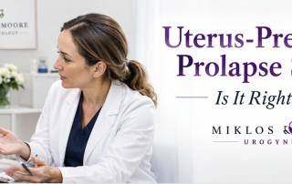 Woman discussing uterus-preserving prolapse surgery and hysteropexy with a urogynecologist