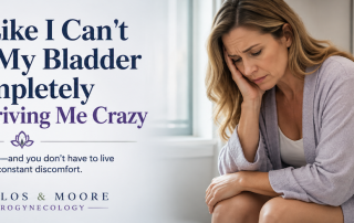 Woman frustrated by feeling like she cannot empty her bladder completely